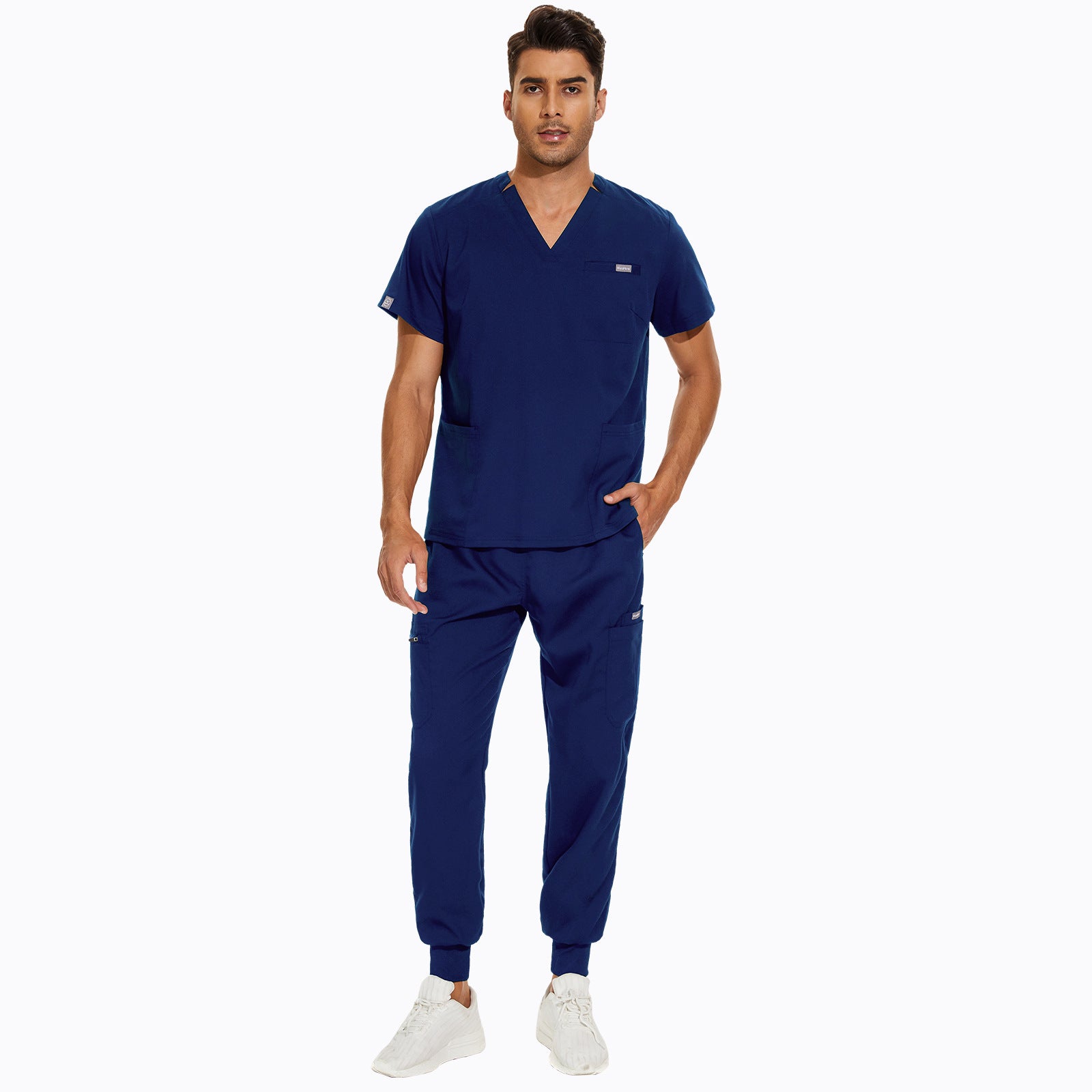 Valam Scrub - Navy Blue jogger pants with three pocket top