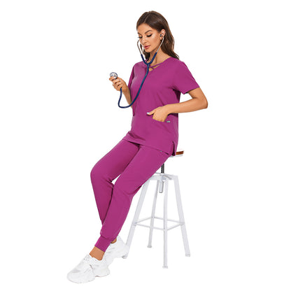 Valam Scrubs - Hot pink Jogger & Three Pocket Top