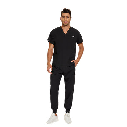 Valam Scrubs - Man Black Jogger & Three Pocket Top